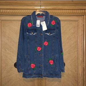 Forever 21 Rose Jean Jacket (M/L)